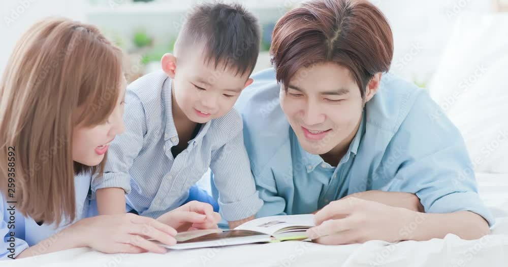 Parent read book with child Parent read book with child