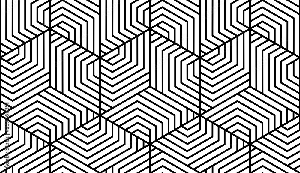 Abstract geometric pattern with stripes, lines. Seamless vector background. White and black ornament. Simple lattice graphic design Abstract geometric pattern with stripes, lines. Seamless vector background. White and black ornament. Simple lattice graphic design