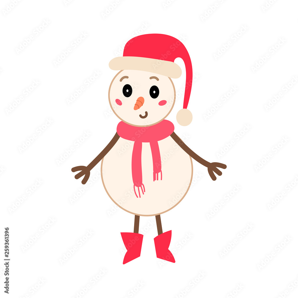 Christmas snowman simple single flat icon. Vector Christmas snowman simple single flat icon. Vector