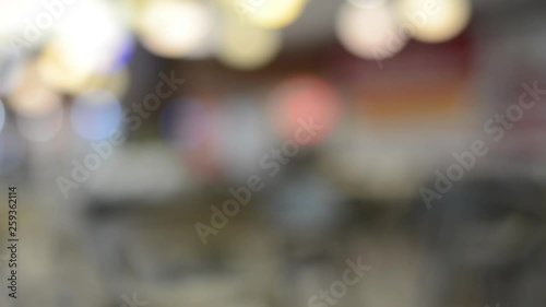 Defocused background of people  walking in a shopping mall.