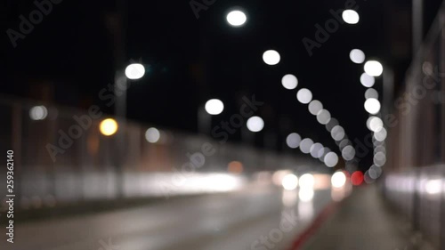 City  road at night blurred background with car and street  lights