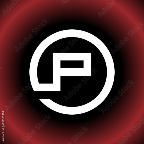 Circular Letter P OP PD Vector Logo Design