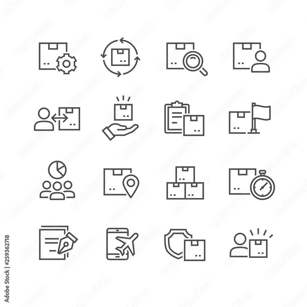 icons set of logistics and transportation icons set of logistics and transportation