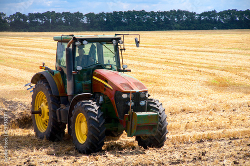 Tractor preparing land for sowing