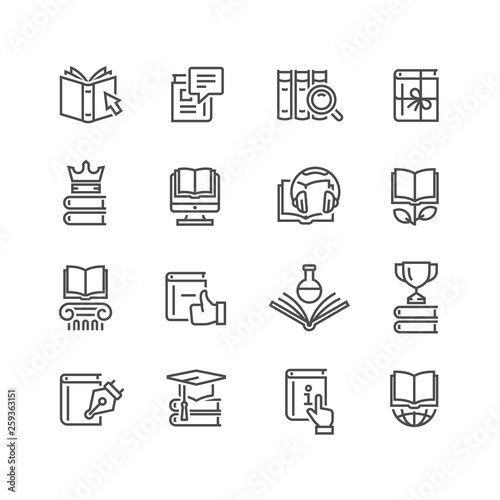 Set of book icons