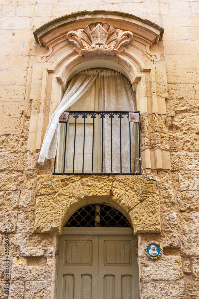 Beautiful old building in Rabat, Malta, architectural detail