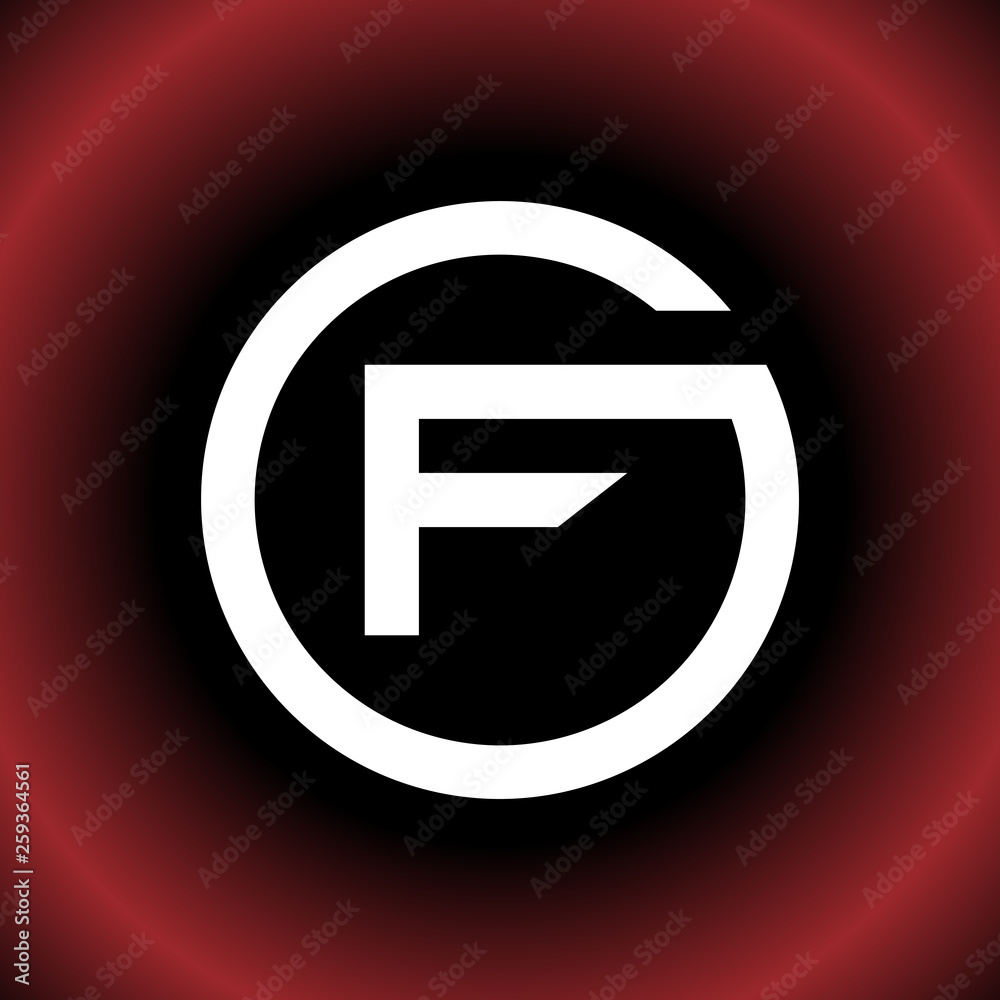Circular Letter F FG OF Vector Logo Design Circular Letter F FG OF Vector Logo Design