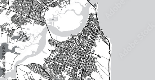 Urban vector city map of Natal, Brazil