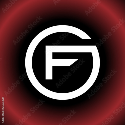 Circular Letter F FG OF Vector Logo Design