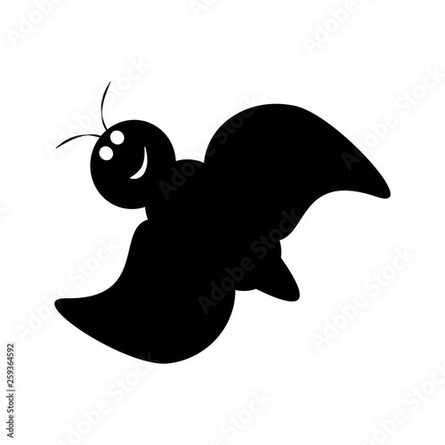 Perky, cheerful butterfly on a white background. Flat icon