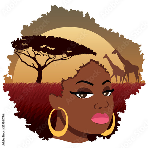 African Girl Landscape