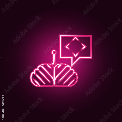 Mind control neon icon. Elements of Mad science set. Simple icon for websites, web design, mobile app, info graphics