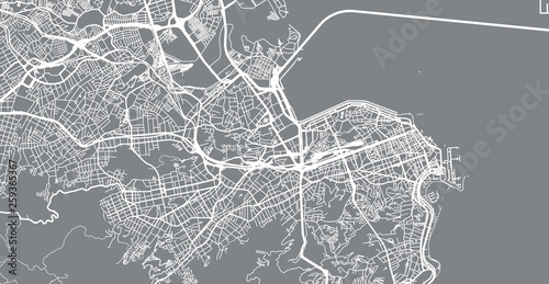 Canvas Print Urban vector city map of Rio de Janeiro, Brazil