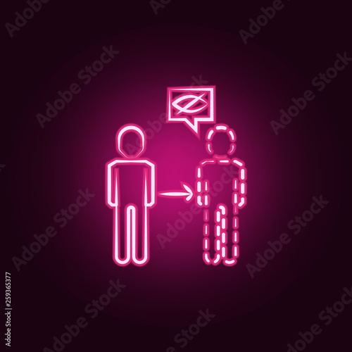 Invisibility neon icon. Elements of Mad science set. Simple icon for websites, web design, mobile app, info graphics