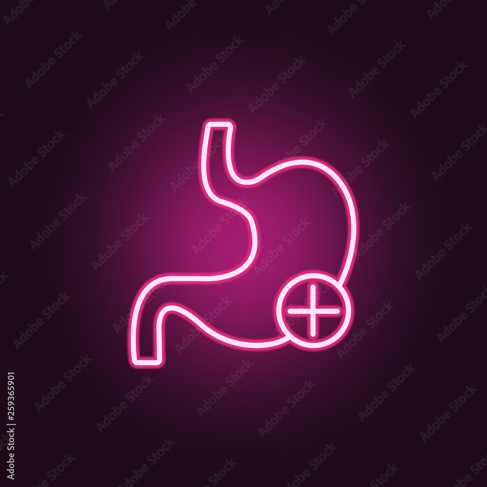 stomach probiotic neon icon. Elements of probiotics set. Simple icon for websites, web design, mobile app, info graphics stomach probiotic neon icon. Elements of probiotics set. Simple icon for websites, web design, mobile app, info graphics