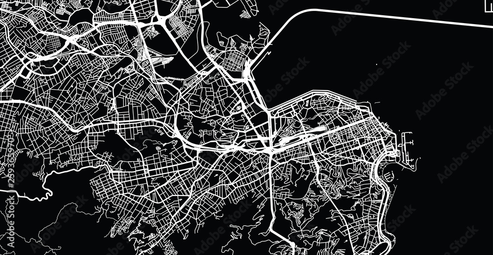 Urban vector city map of Rio de Janeiro, Brazil Urban vector city map of Rio de Janeiro, Brazil