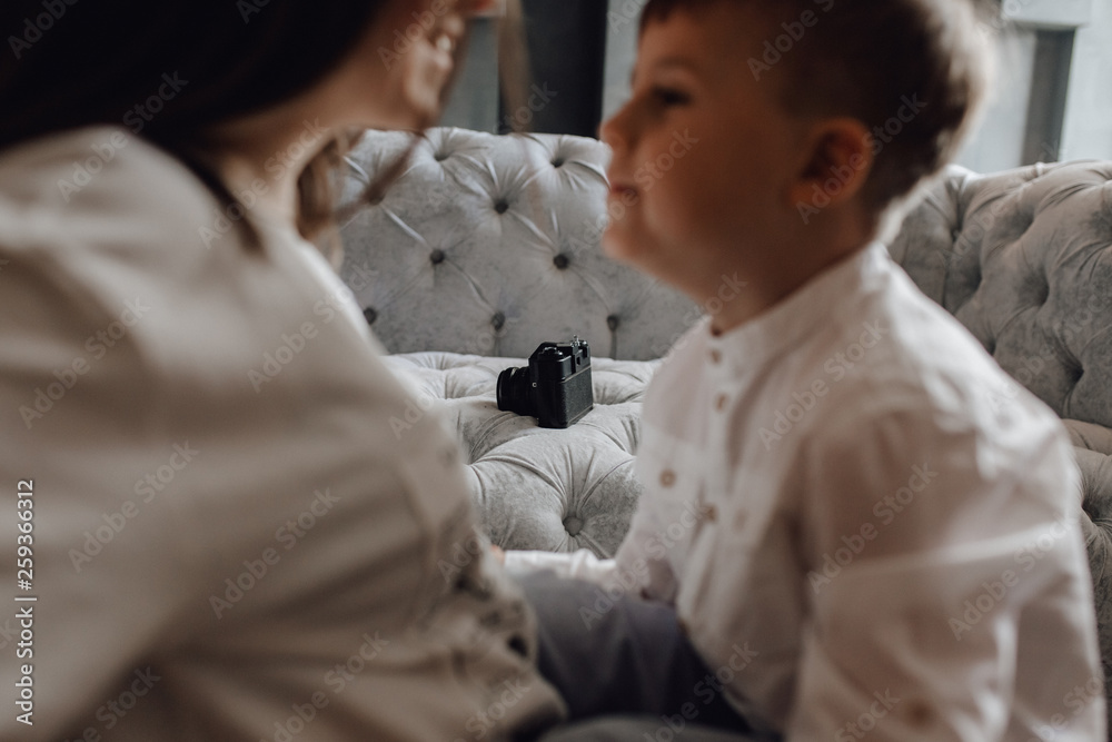 Mother with Smiling Son Head and Shoulders Picture Mother with Smiling Son Head and Shoulders Picture