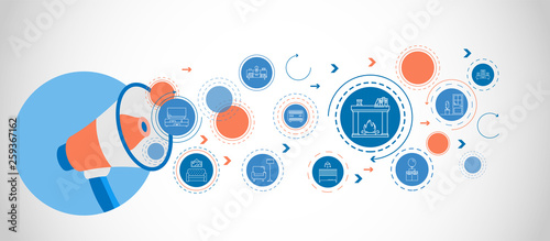 Christmas fireplace icon. From Household set