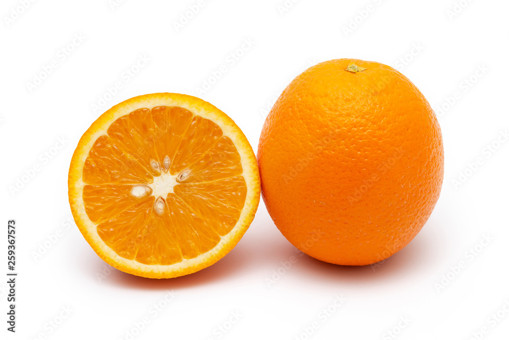 orange in cut on white background orange in cut on white background