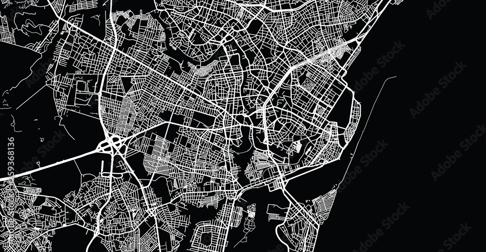 Urban vector city map of Recife, Brazil