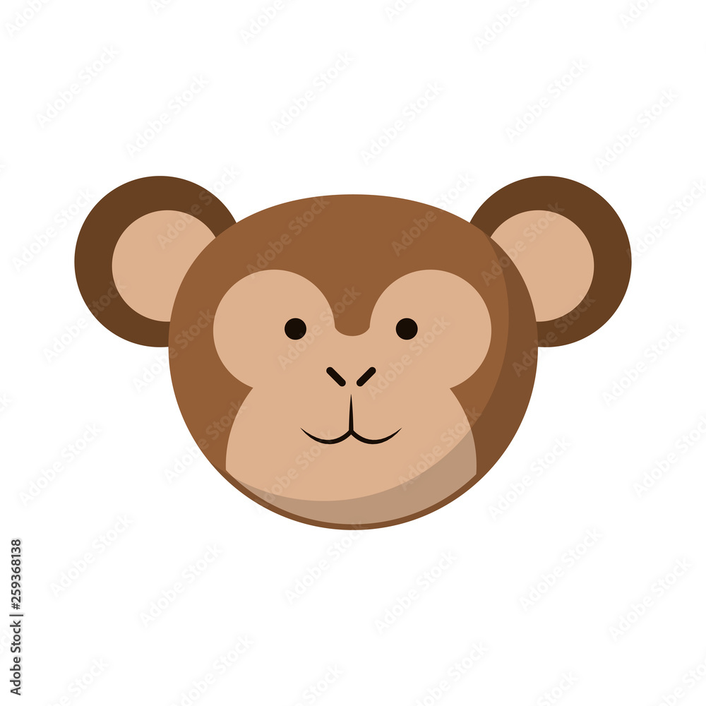 Monkey cute animal head Monkey cute animal head