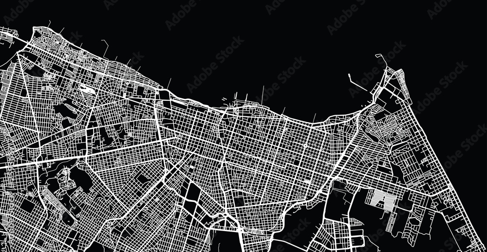 Urban vector city map of Fortaleza, Brazil