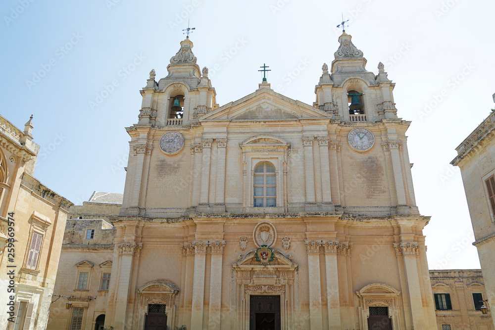 St. Paul's Cathedral in Mdina village of Malta