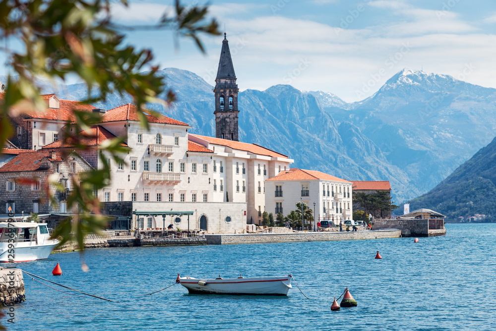 Beautiful photo of Perast town in Montenegro