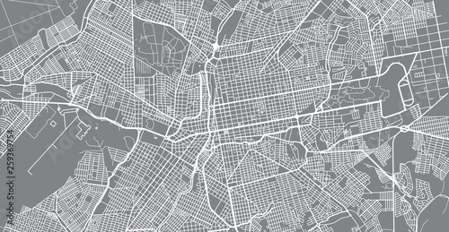 Urban vector city map of Campo Grande, Brazil