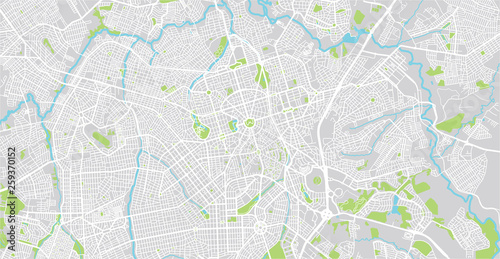 Urban vector city map of Gioania, Brazil