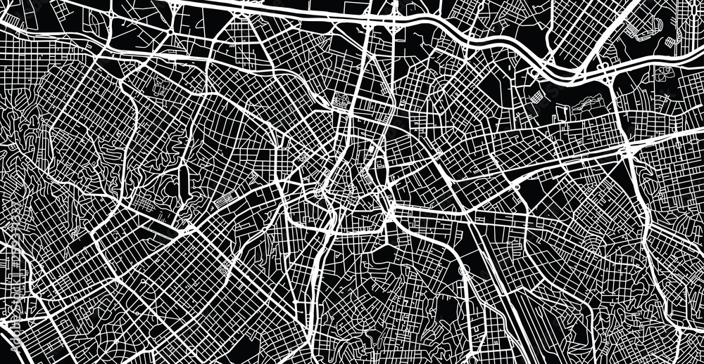 Urban vector city map of Sao Paulo, Brazil