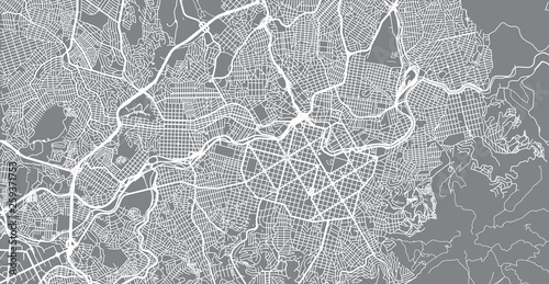 Urban vector city map of Belo Horizonte, Brazil