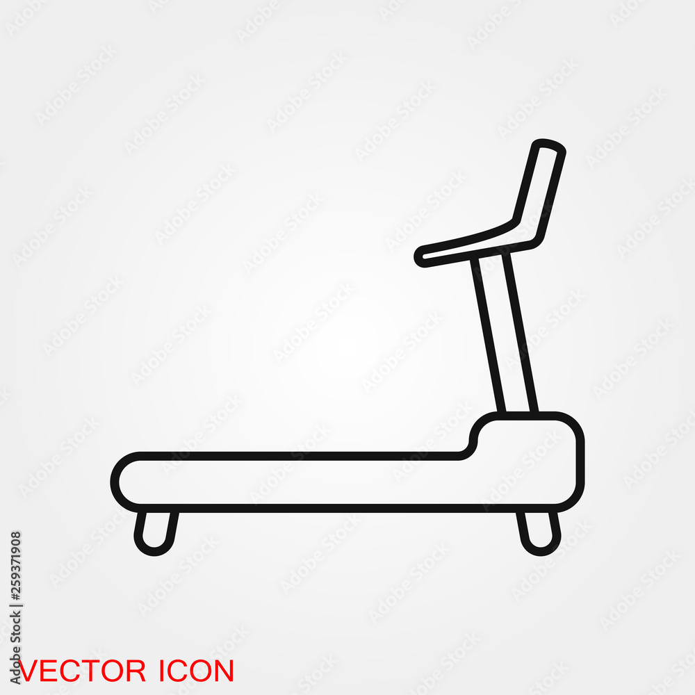 Treadmill icon vector sign symbol for design Treadmill icon vector sign symbol for design