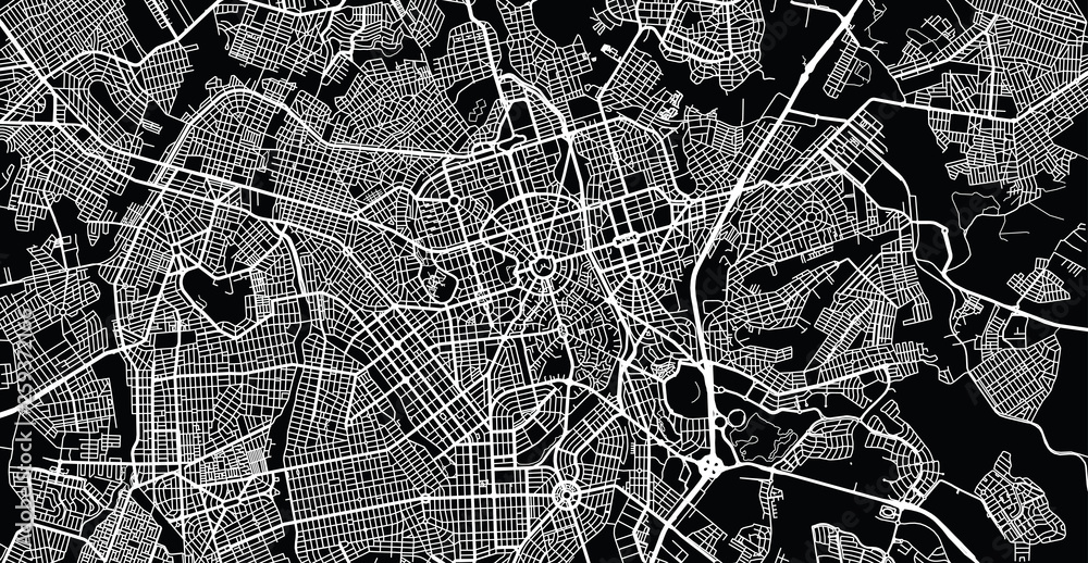 Urban vector city map of Gioania, Brazil