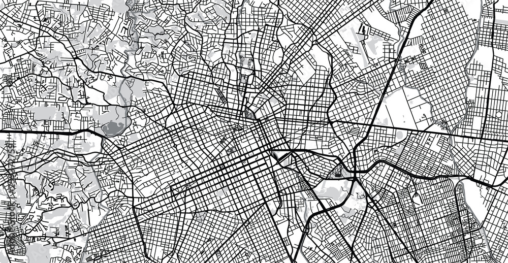 Urban vector city map of Curitiba, Brazil