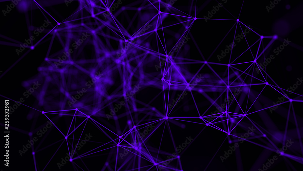 Connection background with dots and lines. Big data. Network connection structure. 3D rendering.