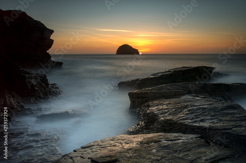 Last light at Trebarwith Strand Cornwall