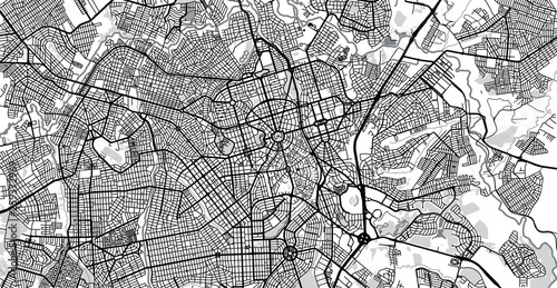 Urban vector city map of Gioania, Brazil