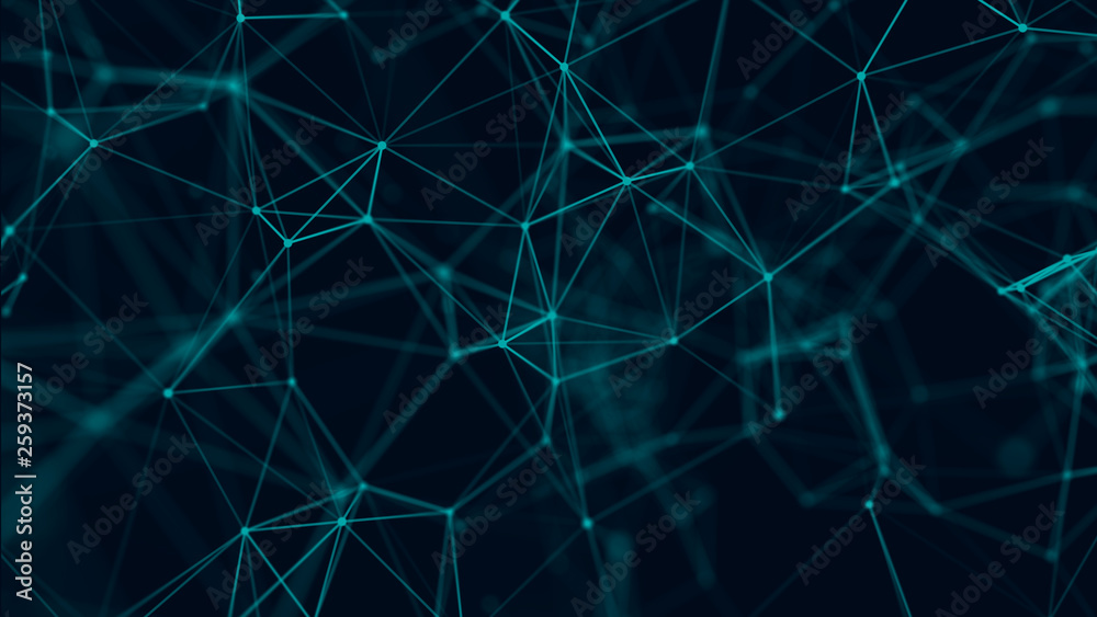 Connection background with dots and lines. Big data. Network connection structure. 3D rendering.