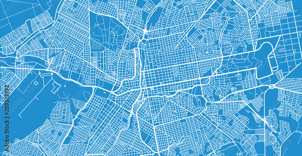 Urban vector city map of Campo Grande, Brazil