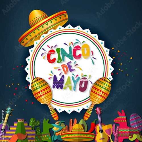 Cinco De Mayo vector design with sombrero.