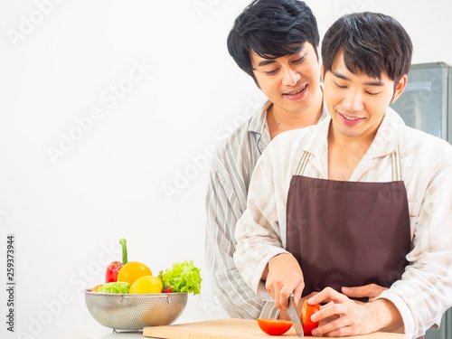 couple gay concept.asia gay couple spending time together