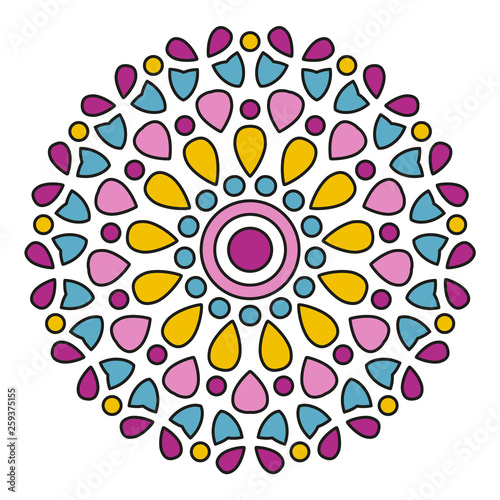 Colorful Mandala Design. Decoration Ornament Or For A Coloring Book Page