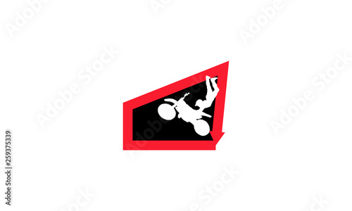 motorcyclist flies on a motorcycle