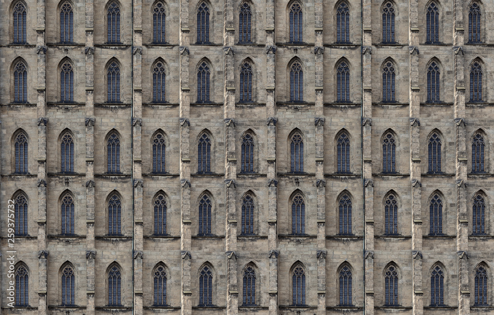 background from many old gothic windows