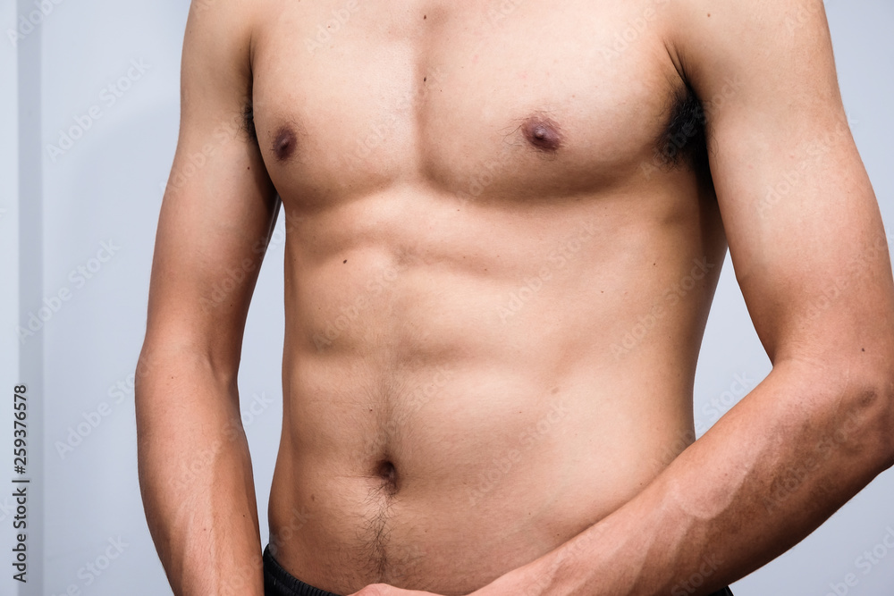 Fototapeta premium Sexy six pack muscular male torso