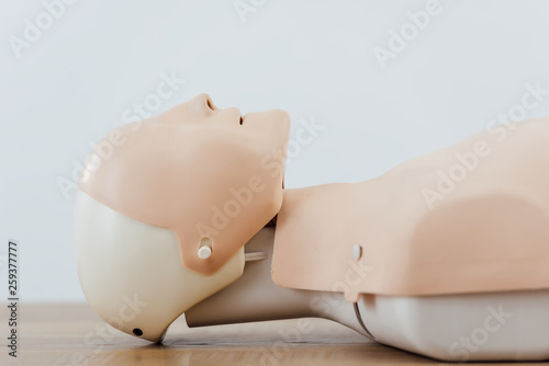 Obraz na płótnie cpr dummy for first aid training isolated on grey