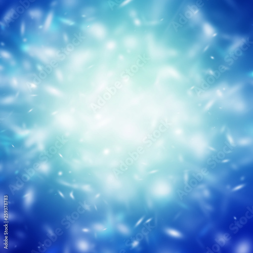 white circle on blue blur abstract background. bokeh Christmas blurred beautiful shiny Christmas lights