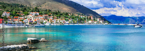 Greece travel - picturesque coastal village Agia Efimia un Kefalonia, Ionian islands