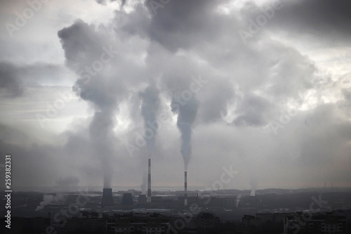 Air pollution. Smoke. Ecological catastrophy.